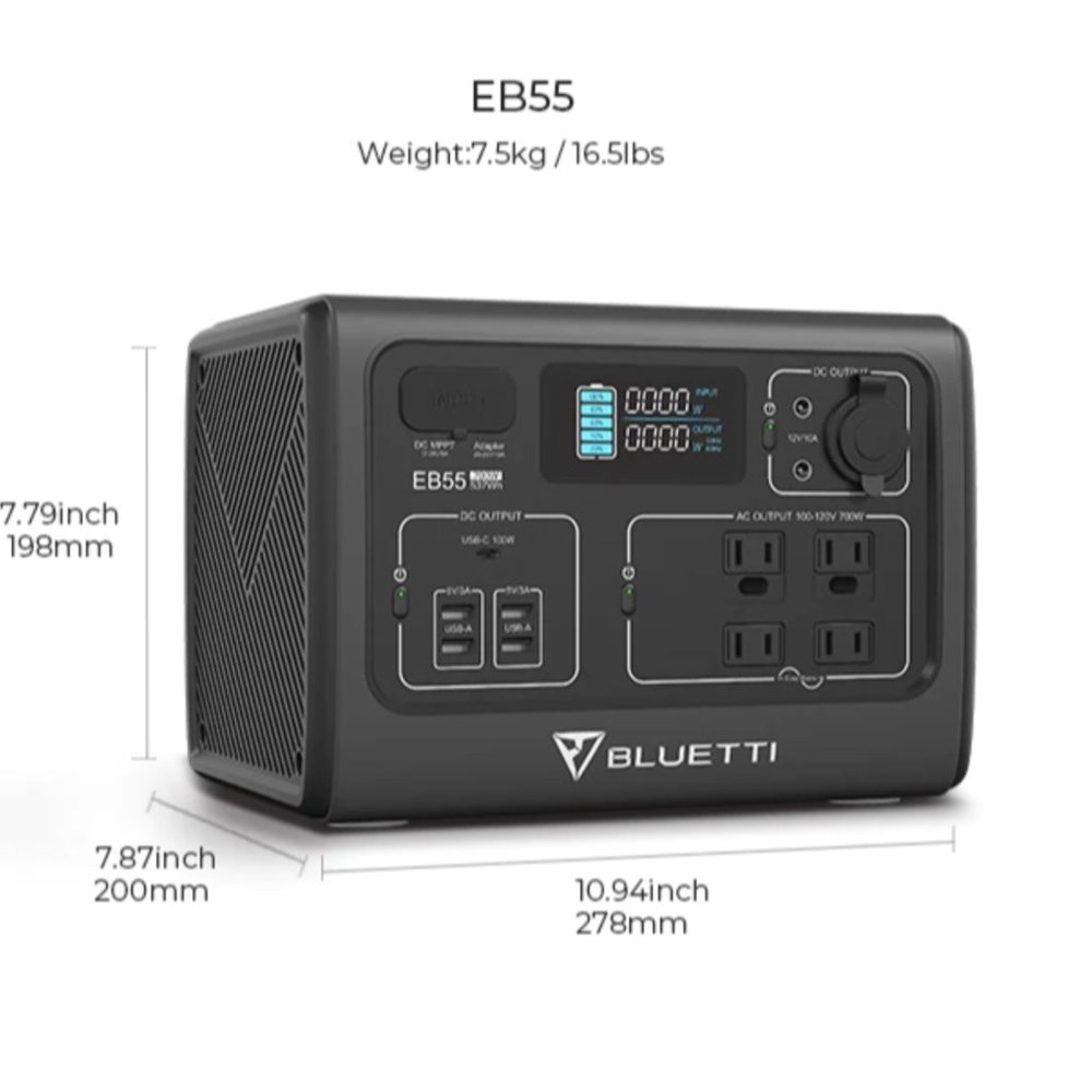 BLUETTI EB55 Portable Power Station | 700W 537Wh - Picture 11 of 12